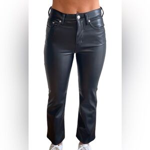 DAZE Heart Breaker Mid Rise Flare in Coated Asphalt Skinny Jeans